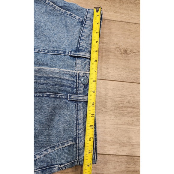 Vans Womens Denim Blue Jean Midi Skirt A-Line Carpenter Pocket back Slit Size 27 - Picture 6 of 9